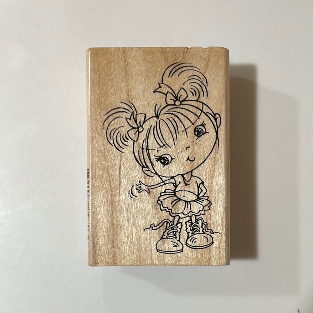 Charming Girl Rubber Stamp